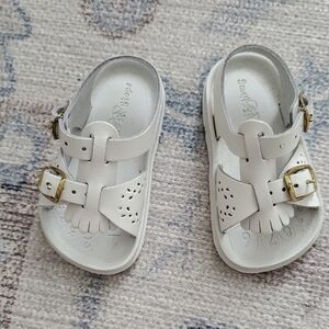Smart Steps Baby Girl White Buckle Sandals Sz2
